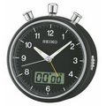 Seiko Bedside Alarm Clock - Black (Round)